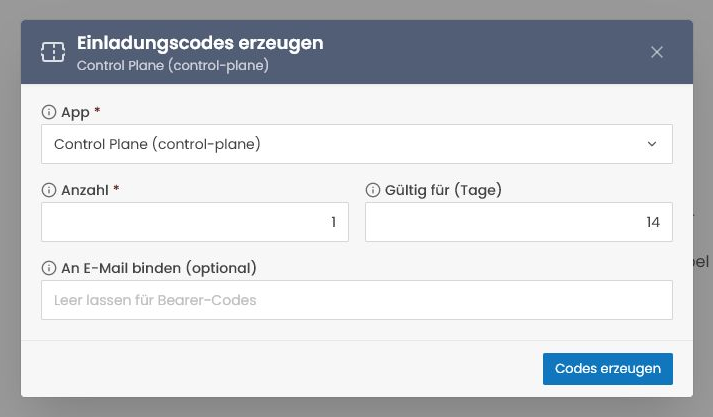 Mint invite codes dialog